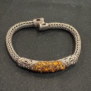 Estate Stunning JOHN HARDY Sterling Silver 18k Gold Colorful Citrine Bracelet